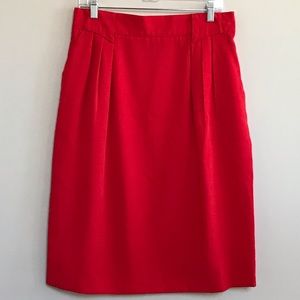Requirements RED VINTAGE MIDI SKIRT W/pockets
